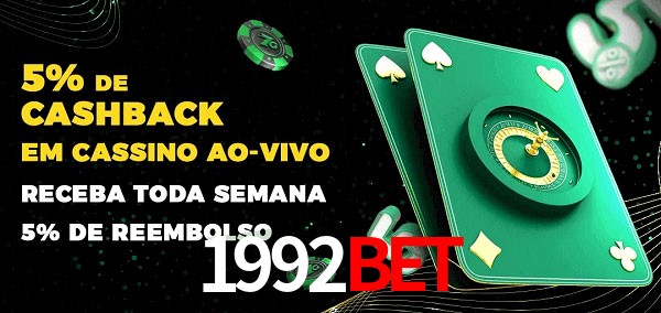 Promoções do cassino ao Vivo 1992bet
